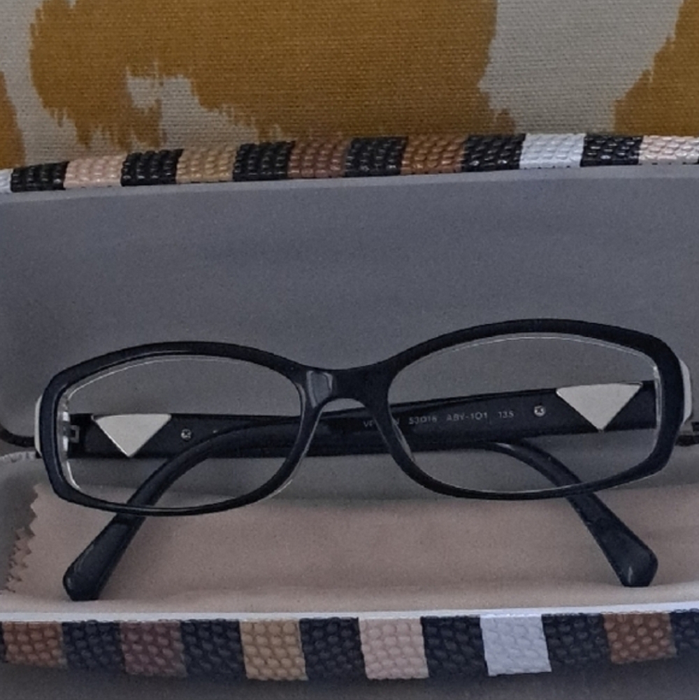 PRADA Black Glasses with Striped Case